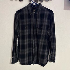 Black and Gray Long Sleeve Flannel Shirt